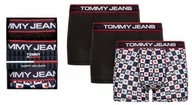 Majtki męskie - TOMMY HILFIGER BOKSERKI MĘSKIE 3 PARY TRUNK PRINT CZARNE/GRANATOWE r.M - miniaturka - grafika 1