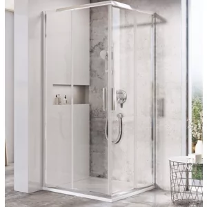 Ravak X1LM40300Z1 Kabina prysznicowa naro$643na BLSRV2-80 czarna szk$644o Transparent - Kabiny prysznicowe - miniaturka - grafika 1