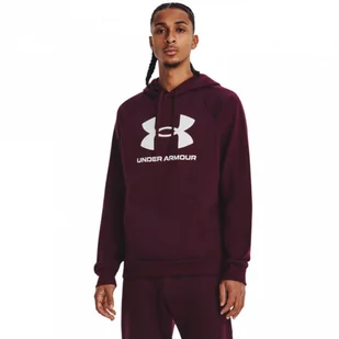 Męska bluza dresowa nierozpinana z kapturem Under Armour UA Rival Fleece Logo HD - bordowa - UNDER ARMOUR - Bluzy sportowe męskie - miniaturka - grafika 1