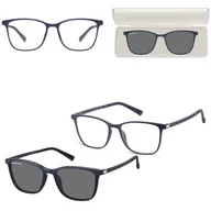 Okulary korekcyjne, oprawki, szkła - Prostokątne okulary pod korekcję z polaryzacyjną Nakładką przeciwsłoneczną na magnes CLIP-TRC-193B-1 - miniaturka - grafika 1