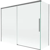 Parawany nawannowe - Mexen Rox parawan nawannowy 2-skrzydłowy rozsuwany 190 + 90 x 150 cm, transparent, gun metal - 8C9-190-090-95-00 - miniaturka - grafika 1