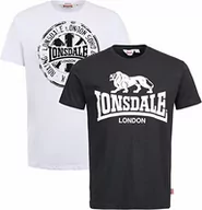 Koszulki męskie - Lonsdale Dildawn T-shirt męski, czarno-biały, XL - miniaturka - grafika 1