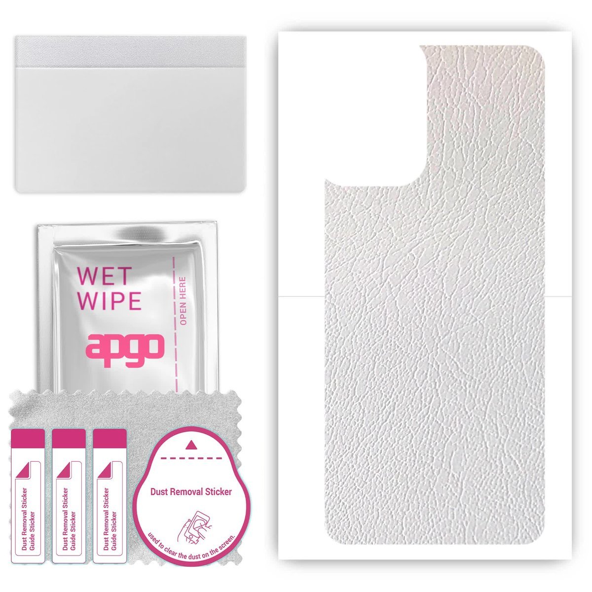 Folia naklejka skórka strukturalna na TYŁ do Motorola Moto G04 - Skóra Biała - apgo SKINS