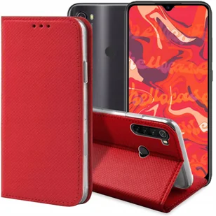 ETUI Z KLAPKĄ DO XIAOMI REDMI NOTE 8T CZERWONE MAGNETYCZNE KABURA CASE - Etui i futerały do telefonów - miniaturka - grafika 1