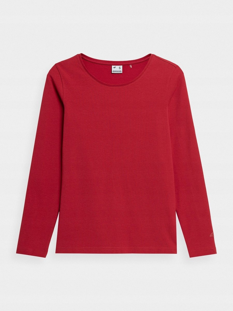 4F KOSZULKA DAMSKA Z DŁUGIM RĘKAWEM LONGSLEEVE TSDL350 CZERWONA XS