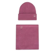 Czapki dla dzieci - Komplet czapka i komin Nelli Blu 7KF-002-AW24 Różowy - miniaturka - grafika 1