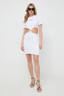 Sukienki - Patrizia Pepe sukienka kolor biały mini dopasowana - grafika 1