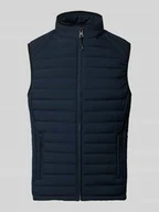 Kurtki męskie - Kamizelka pikowana ze stójką i kieszeniami zapinanymi na zamek błyskawiczny - miniaturka - grafika 1