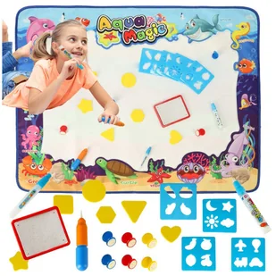 Mata Wodna do Malowania Rysowania Wodą Pieczątki Pisaki Szablony Zestaw XXL - Maty edukacyjne - miniaturka - grafika 1