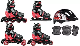 Rolki Łyżwy 4w1 Raven Singer Black/Red 29-32+ochr - Rolki - miniaturka - grafika 1