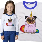 Piżamy dla dziewczynek - Piżama dziecięca Pies Mops Jednorożec Unicorn 110/116 - VoloDonum - miniaturka - grafika 1