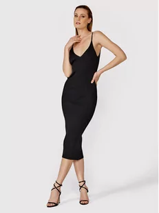 Simple Sukienka letnia SUD007 Czarny Slim Fit - Sukienki - miniaturka - grafika 1