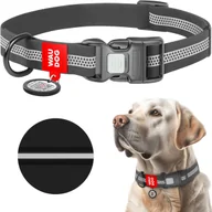 Obroże dla psów - Obroża dla psa wodoodporna WAUDOG Waterproof z paszportem QR, odblaskowa, plastikowa klamra fastex, szara, rozmiar S, 25-35 cm, 15 mm - miniaturka - grafika 1
