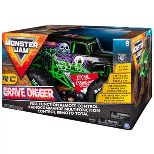 Monster Jam, pojazd zdalnie sterowany Grave Digger - Zabawki zdalnie sterowane - miniaturka - grafika 1