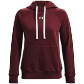 Bluzy damskie - Bluza damska Under Armour Rival Fleece HB Hoodie czerwona 1356317 690-L - miniaturka - grafika 1