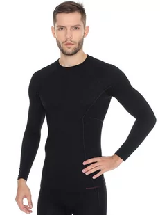 Bluza termoaktywna męska Brubeck Active Wool LS12820 czarny - Bluzy sportowe męskie - miniaturka - grafika 1