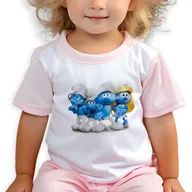 Moda i Uroda OUTLET - PIŻAMA RÓŻOWA Dziecięca Do Spania Szkoły Prezent Dla Fana SMERFY Wzory 116 - miniaturka - grafika 1