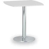 Stoły i stoliki do biura - B2B Partner Stolik wysoki Filip II, 660 x 660 mm, chromowana podstawa, płyta biała 423259 - miniaturka - grafika 1