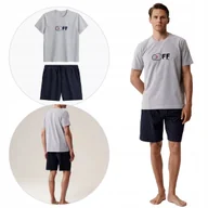 Piżamy damskie - PIŻAMA MĘSKA bawełniana krótka OFF NMP-395 wygodna Atlantic *L - miniaturka - grafika 1