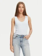 Koszulki i topy damskie - United Colors Of Benetton Top 3GA2DH010 Błękitny Slim Fit - miniaturka - grafika 1