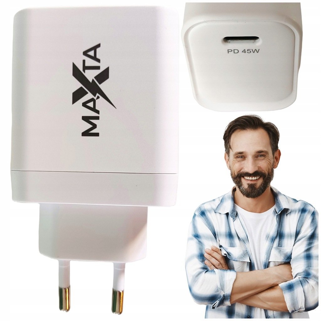 SZYBKA ŁADOWARKA 45W SIECIOWA QUICK CHARGE MOCNA USB-C PD GaN