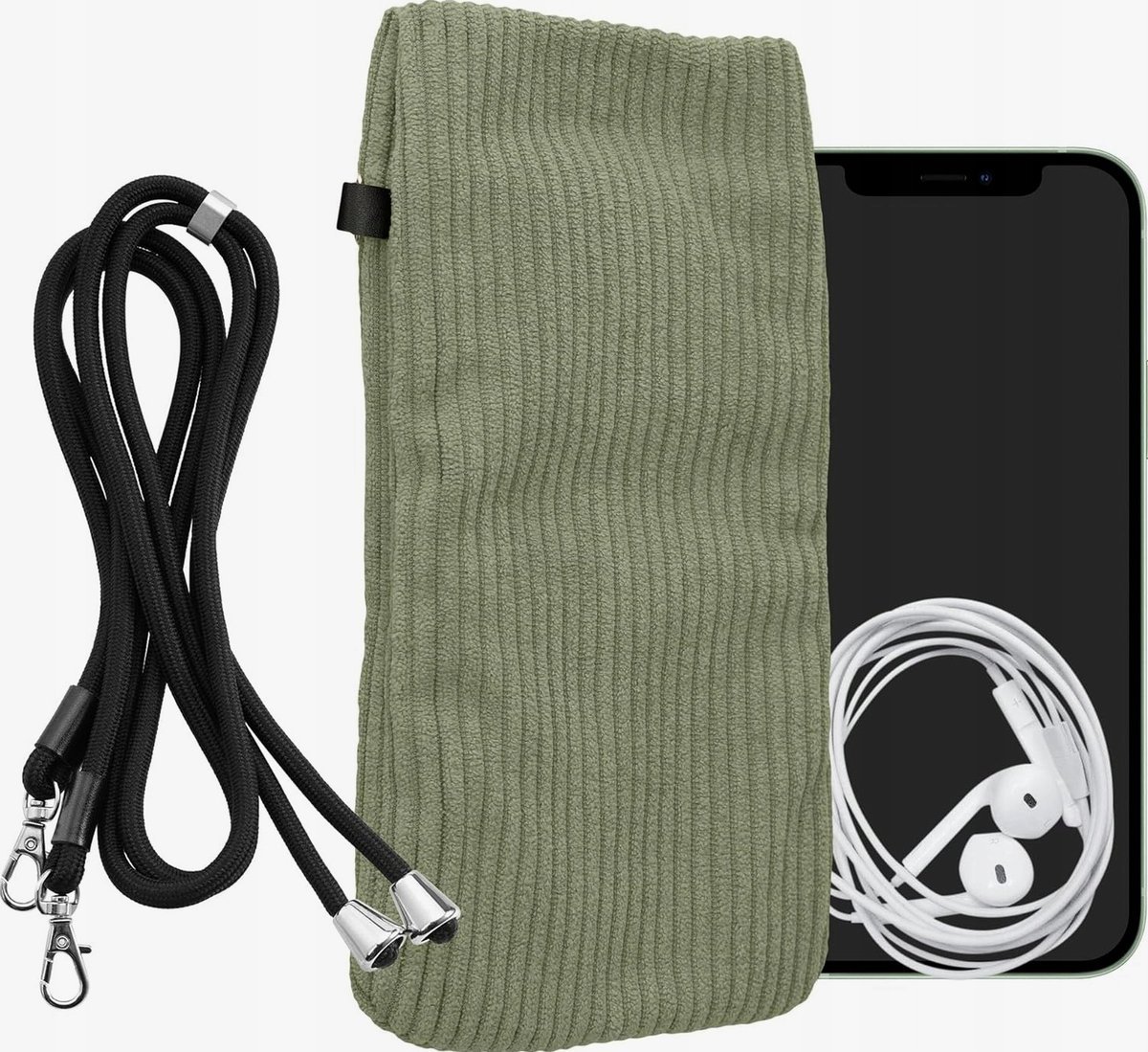 ETUI TELEFON XL 6.7 6.8 SZTRUKS POKROWIEC SMARFTON ZIELONY WSUWKA