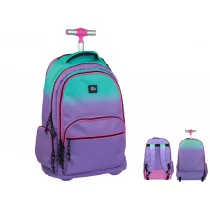 Plecak na kółkach 6 zamków błyskawicznych (25 l) Sunset, liliowo-turkusowy MILAN, 625601SNPR - Plecaki - miniaturka - grafika 1