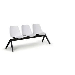 Plastikowa ławka do poczekalni MONOSHELL, 3-miejscowa, biała - Inne meble biurowe - miniaturka - grafika 1