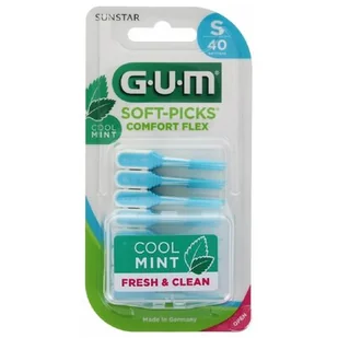 GUM Soft-Picks Comfort Flex MINT 669 SMALL 40szt. - gumowe wykałaczki do zębów o smaku miętowym - Produkty na nieświeży oddech - miniaturka - grafika 1