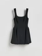 Sukienki - Reserved - Sukienka mini z wiskozą - czarny - miniaturka - grafika 1