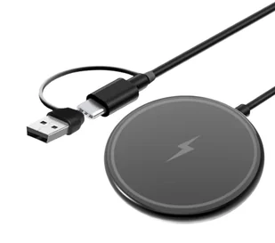 Ładowarka indukcyjna Pantherise magnetyczna do iPhone USB-C/USB-A czarna - Ładowarki do telefonów - miniaturka - grafika 1