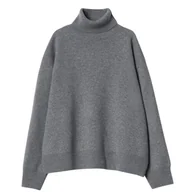 Swetry damskie - Sweter damski Delicatelove Copenhagen golf wełna kaszmir szary-M - miniaturka - grafika 1