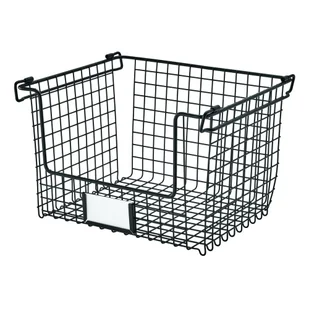 iDesign kosz do przechowywania, mały kosz do łazienki, kuchni i biura, metalowy kosz z uchwytami na kosmetyki, przybory do pisania itp., czarny, metal - Pudła i pojemniki do przechowywania - miniaturka - grafika 2
