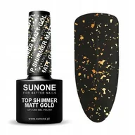 Lakiery hybrydowe - Sunone Lakiery hybrydowe 5ml Top shimmer matt gold - miniaturka - grafika 1