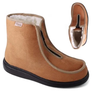 Zimowe Botki Damskie Ocieplane Wełną 41 Buty Dr Orto Wysokie Półbuty Beżowe - Półbuty damskie - miniaturka - grafika 1