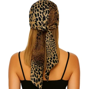 APASZKA CHUSTA DAMSKA NA GŁOWĘ WŁOSY POD SZYJĘ CHUSTKA W PANTERKĘ BANDANA - Apaszki i szaliki damskie - miniaturka - grafika 1