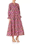 Sukienki - goldenpoint Mare damska sukienka maxi z dekoltem w serek Summer Memory, wielokolorowa, L - miniaturka - grafika 1