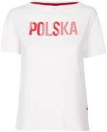 Koszulki i topy damskie - 4F Koszulka kibica Polska damska z krótkim rękawem Biało Czerwona XS - miniaturka - grafika 1