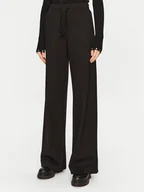 Spodnie damskie - ACCESS FASHION Spodnie materiałowe 44-5114-749 Czarny Wide Leg - miniaturka - grafika 1