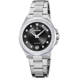 Zegarek Festina Mademoiselle 20700/6 zegarek damski srebrny z czarną tarczą - Zegarki damskie - miniaturka - grafika 1