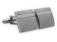 Spinki do mankietów i krawatów - Kwadratowe matowo-błyszczące spinki do mankietów A329 - miniaturka - grafika 1