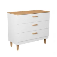 Komody - Komoda Z Biały Szufladami Na Nóżkach + Hikora C1-P21 - miniaturka - grafika 1