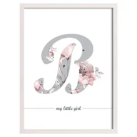 Wyposażenie pokoiku dziecięcego - Obrazek Rose Lagoon Letter 30x40cm - miniaturka - grafika 1
