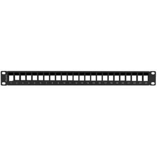 LANBERG Patch panel pusty 24 porty 1U 19 cali czarny do modułów keystone + EKSPRESOWA PPKS-1024-B - Pozostałe akcesoria sieciowe - miniaturka - grafika 1