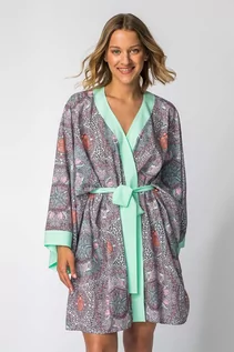 Szlafroki damskie - Kimono z kolorowym nadrukiem-model 3(LA-107) - grafika 1