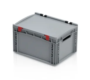 Plastikowa skrzynka z wiekiem 400x300x235 mm - Pojemniki przemysłowe - miniaturka - grafika 1