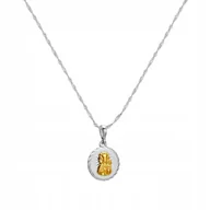 Biżuteria dla dzieci - Medalik Łańcuszek Srebrny Chrzest Komunia Grawer Pr. 925 Łańcuch Komunijny - miniaturka - grafika 1