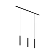 Lampy sufitowe - QAZQA Nowoczesny system oświetlenia szynowego Slimline Keno z 3 czarnymi lampami wiszącymi 1-fazowymi - miniaturka - grafika 1