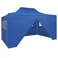 Pawilony ogrodowe - vidaXL Rozkładany namiot, pawilon z 4 ścianami, 3 x 4,5 m, niebieski - miniaturka - grafika 1