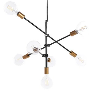Lampa Wisząca 7-punktowa Metalowa Czarna Cremera! - Lampy sufitowe - miniaturka - grafika 1